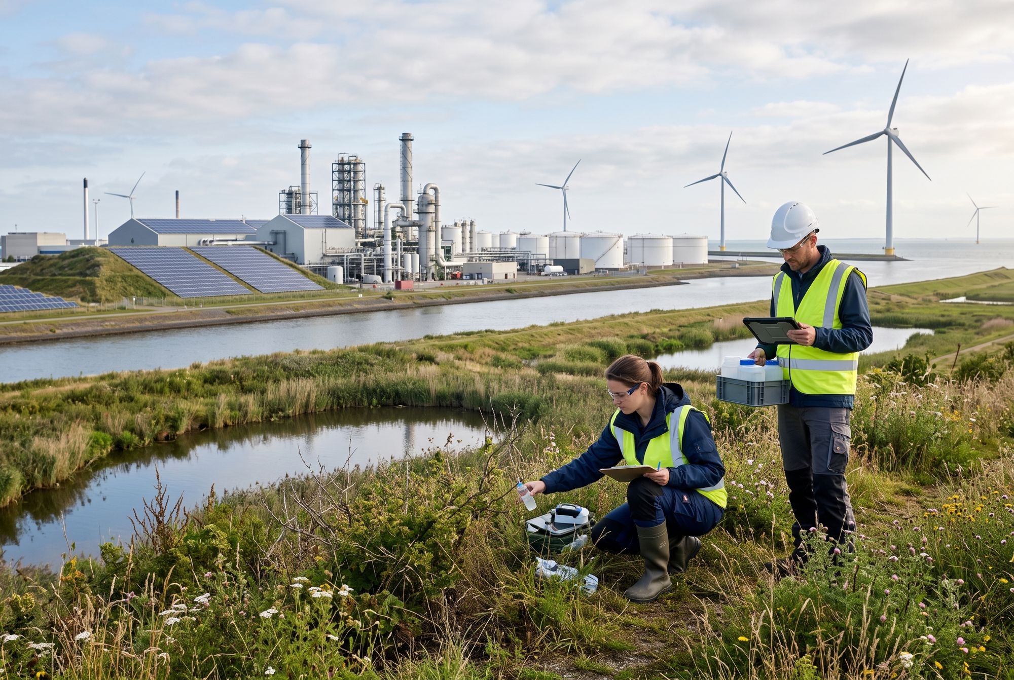 Environmental monitoring near an energy facility
